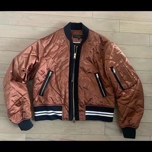 Rag & Bone - Silk -  Manston Bomber Jacket - Rose color